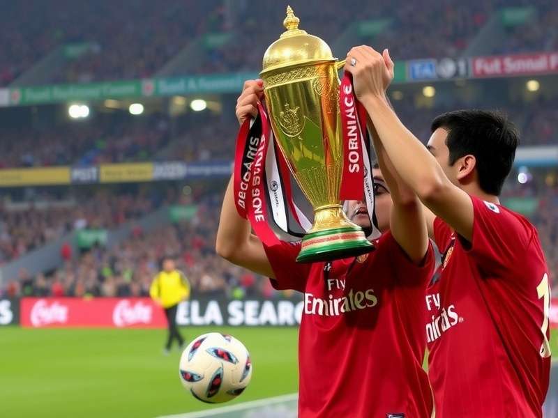 FIFA World Cup Trophy shining on a podium