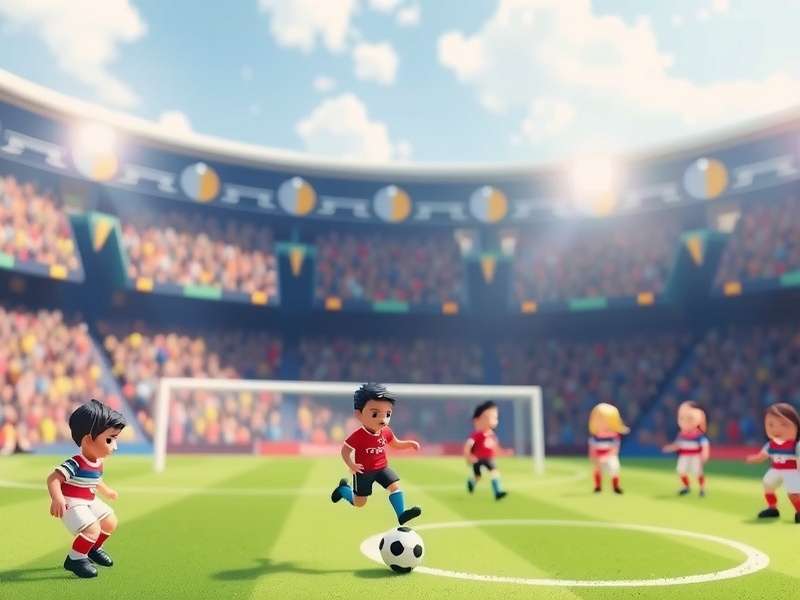 Tactical overview of Mini Football World Cup Poki gameplay showing formation and player movement