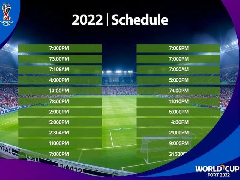 Graphic of the Football World Cup 2022 match schedule calendar showing all 64 fixtures
