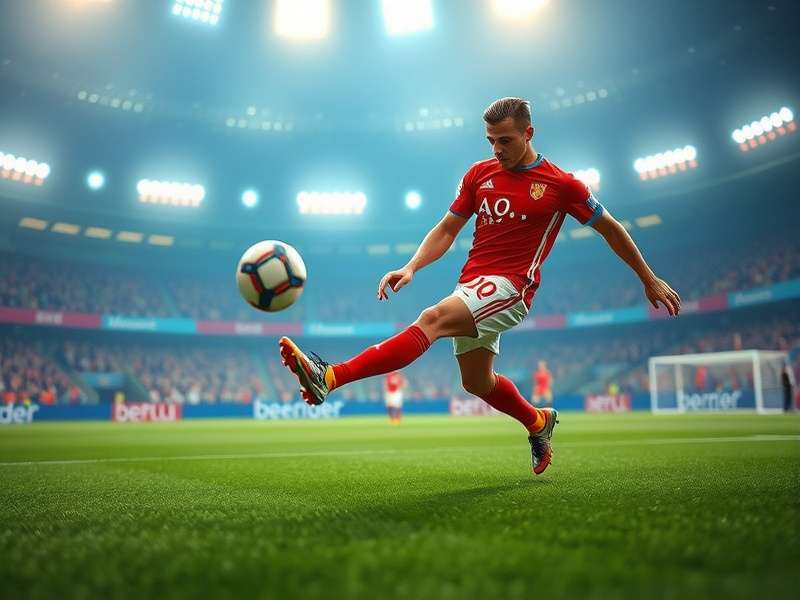 Football World Cup stadium with fans cheering