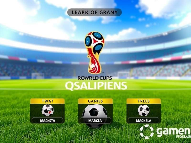 Dramatic football match during World Cup qualifiers with players competing for the ball