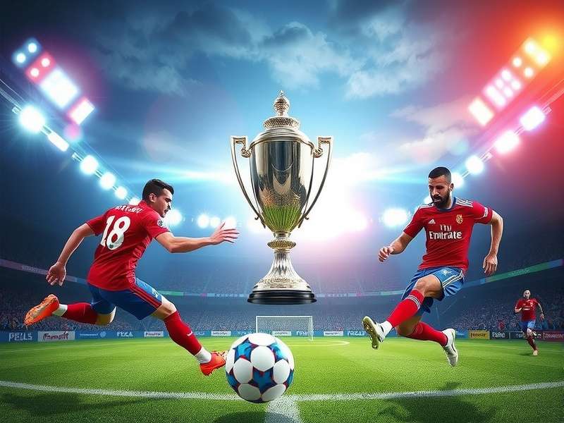 FIFA World Cup trophy shining under stadium lights