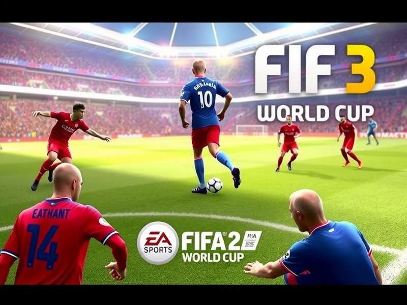 Epic FIFA World Cup match scene with players in action