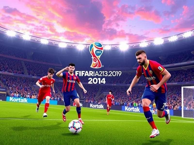 The iconic FIFA World Cup trophy held aloft by a player