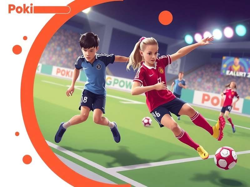 Poki World Cup gameplay screenshot showing a virtual football match in progress