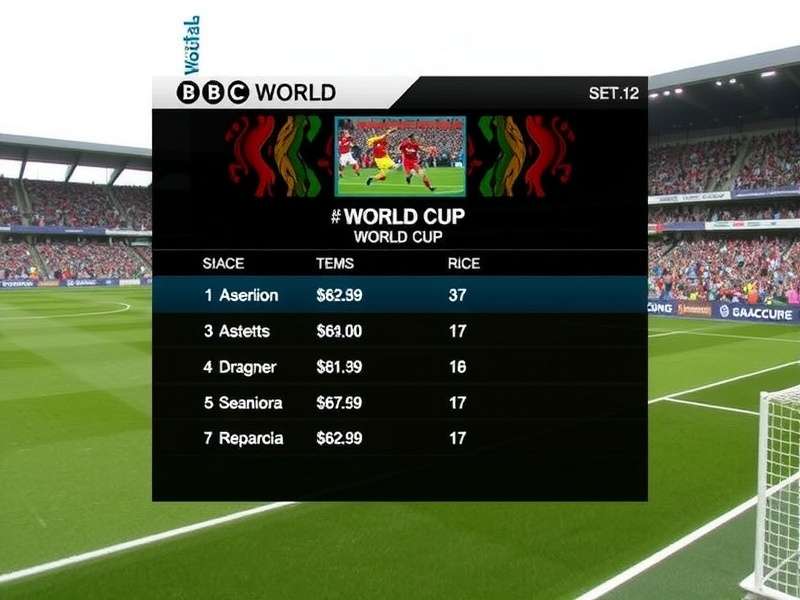 Historic BBC commentary booth at a Football World Cup final