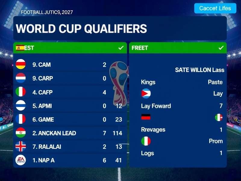 Football World Cup Qualifiers match action between national teams