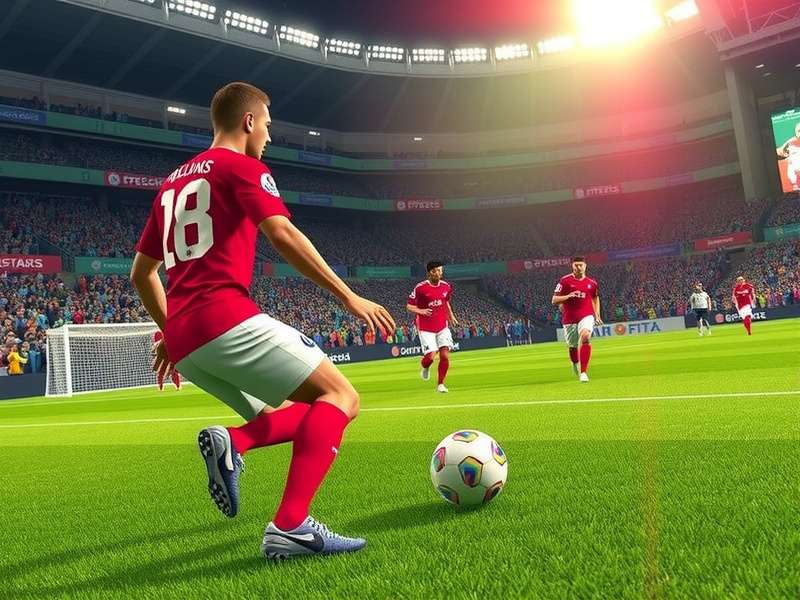 Celebrating football fans with flags at a World Cup stadium