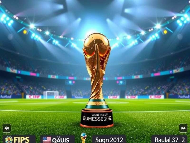 Argentina national football team lifting the FIFA World Cup trophy in Qatar 2022