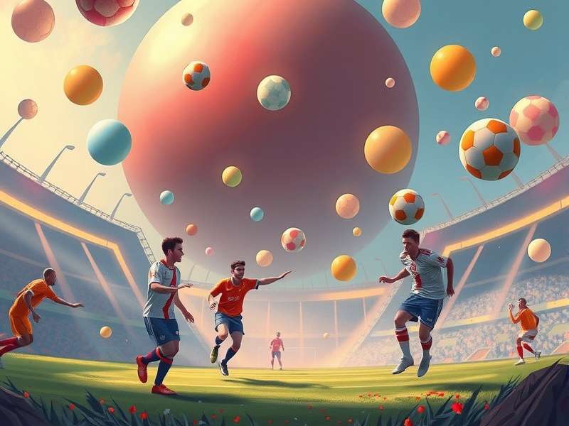 Football World Cup trophy on a stadium pitch under floodlights