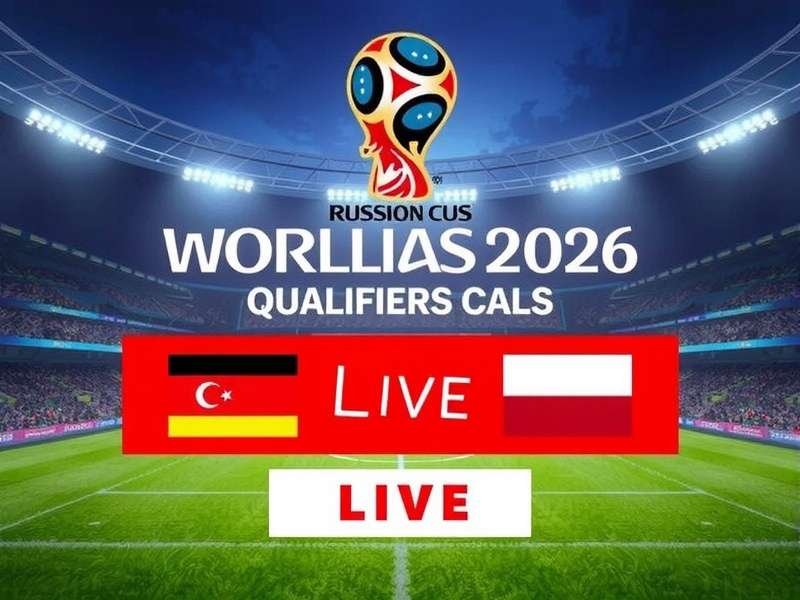 Players competing in Football World Cup Qualifiers 2026 match on a green field under stadium lights