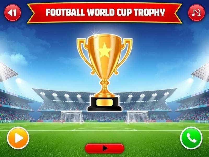 The FIFA World Cup Trophy — solid gold, 18 carat, held by two athletic figures representing the spirit of football.