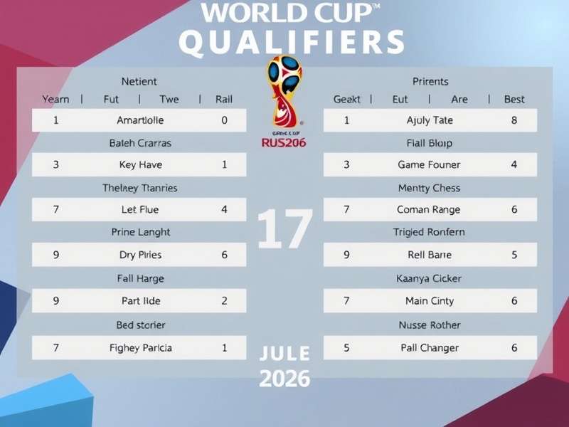 Football World Cup Qualifiers 2026 – Teams battling on the pitch under stadium lights