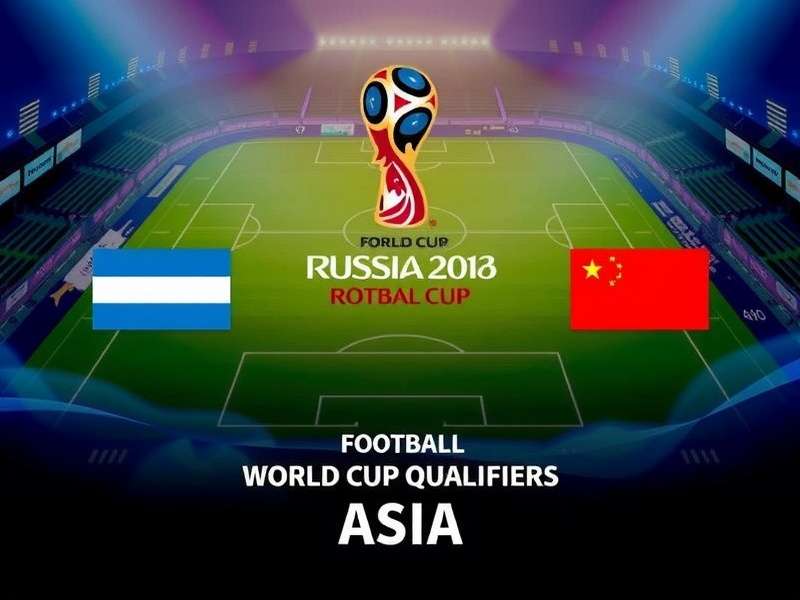 Asian football players competing in World Cup qualifiers with vibrant stadium atmosphere